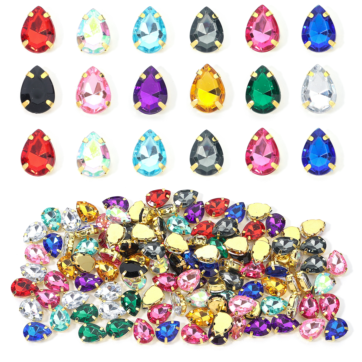 50pcs Colorful Sew-on Claw Rhi - огляд і ціна Sew On Rhinestone