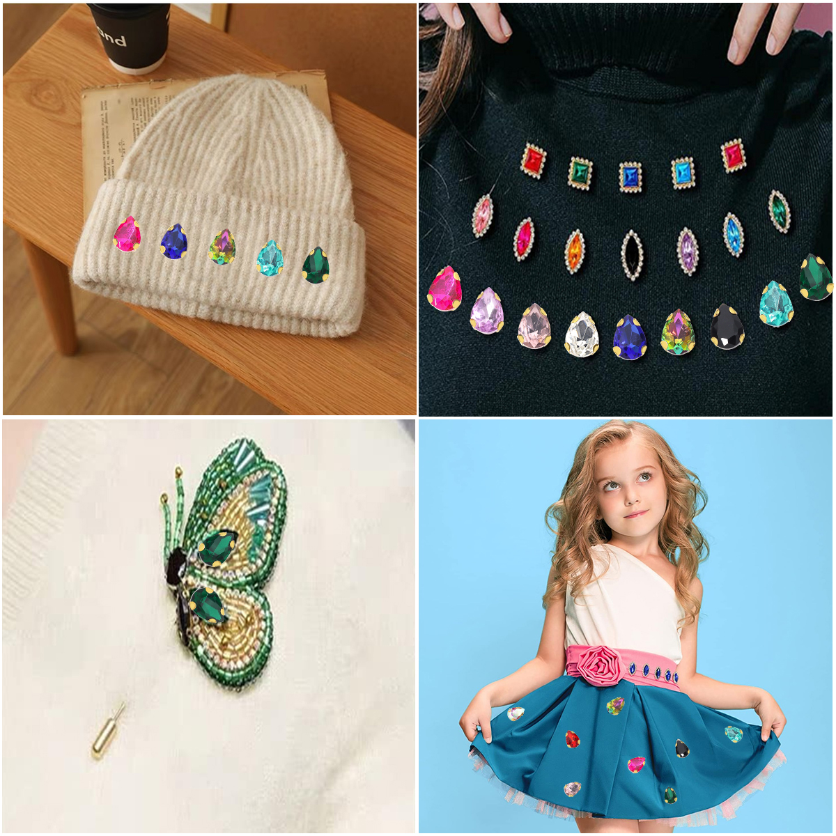50pcs Colorful Sew-on Claw Rhi - огляд і ціна Sew On Rhinestone
