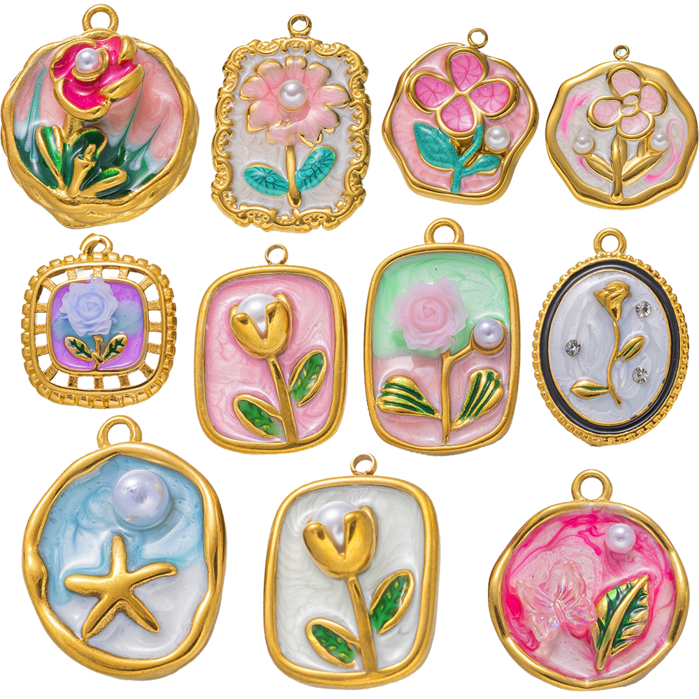2pcs Gold Stainless Steel Enam - огляд і ціна Embellishment Crafts