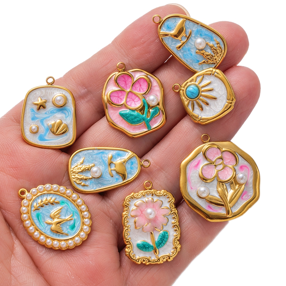 2pcs Gold Stainless Steel Enam - огляд і ціна Embellishment Crafts