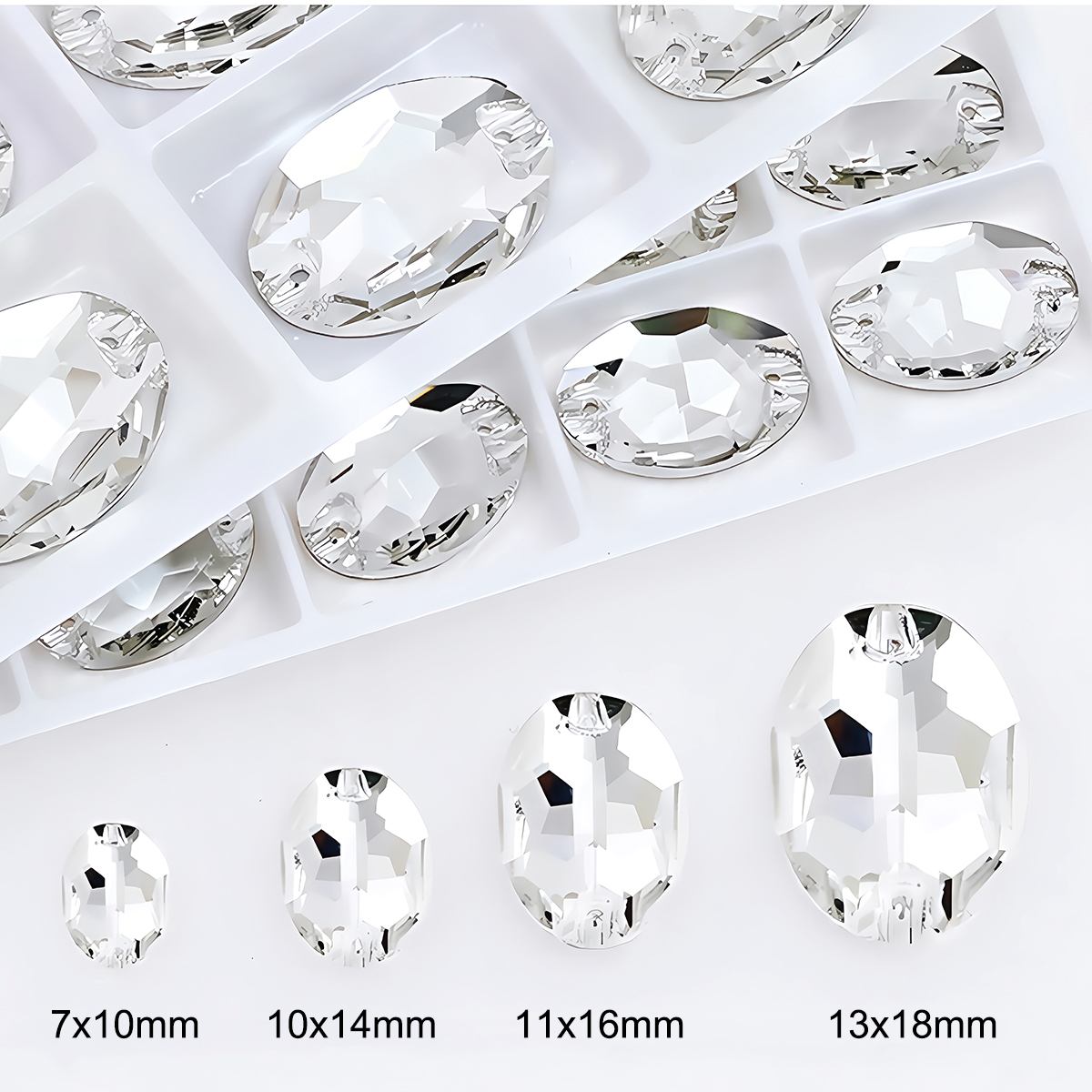 Oval Ellipse Crystal Clear Gla - огляд і ціна Sew On Rhinestone