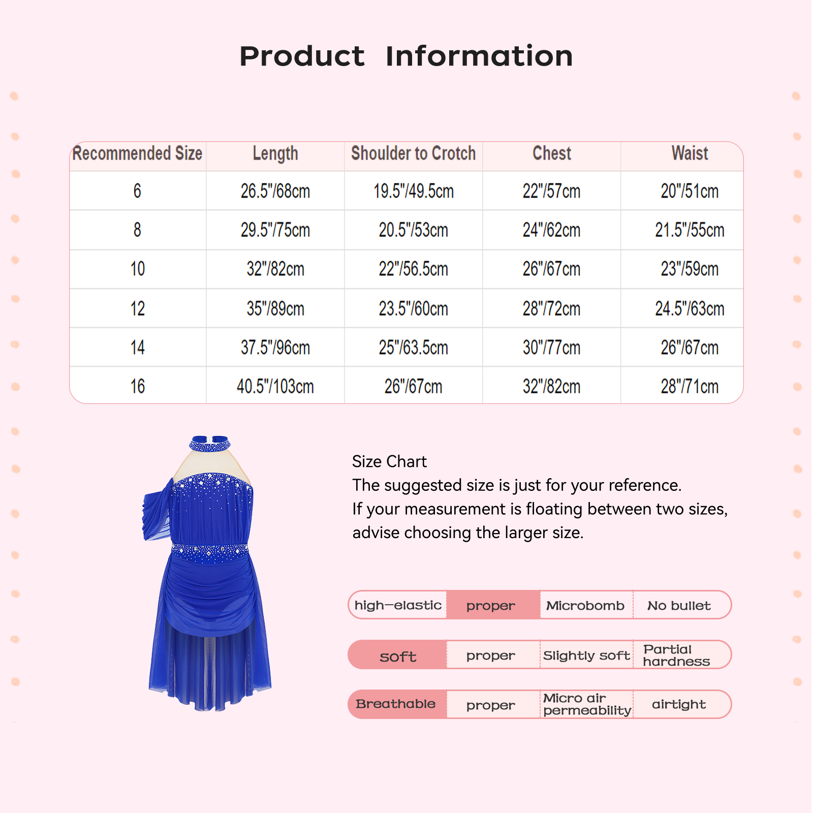 Kids Girls Ballet Leotard Dres - огляд і ціна Rhinestone Banding Trim