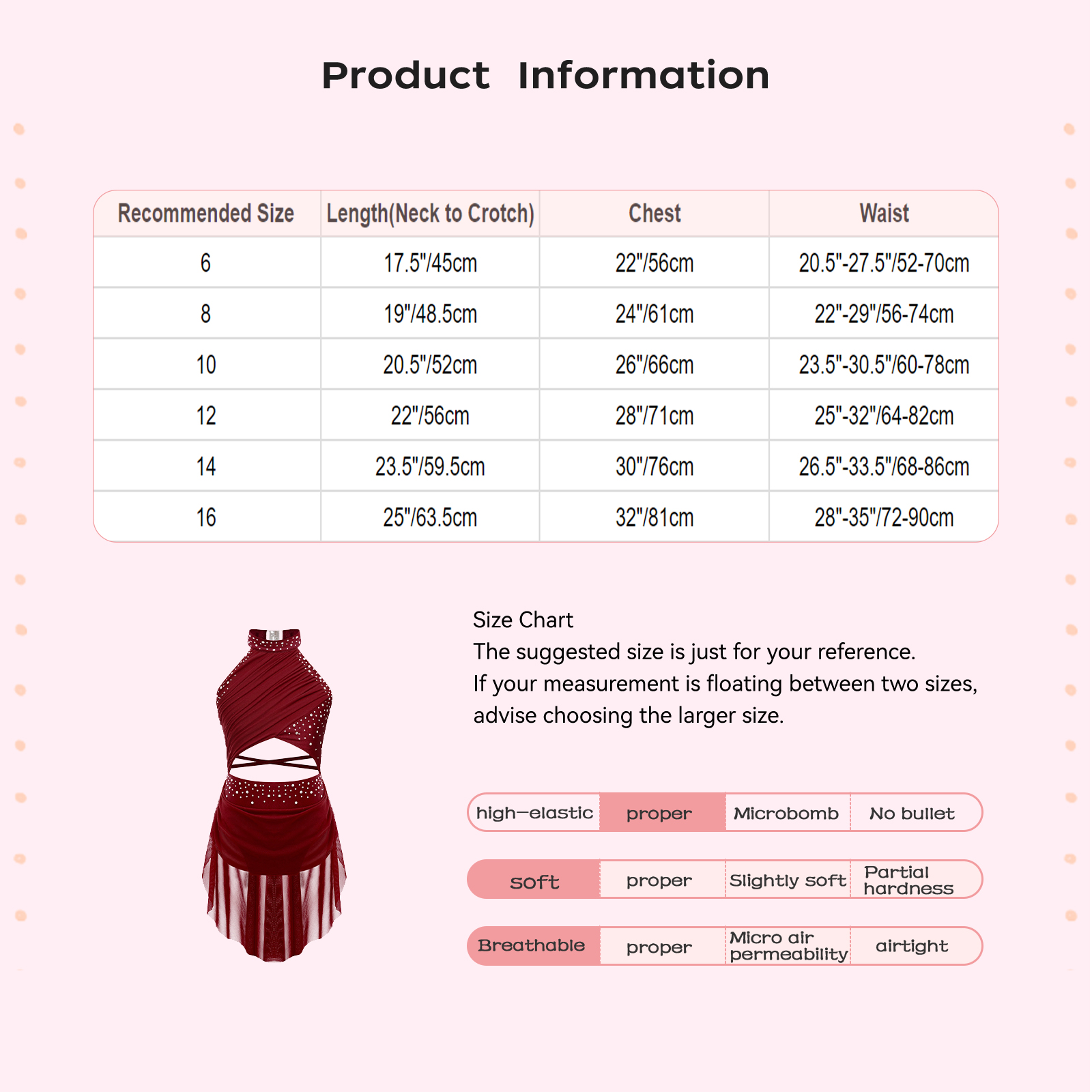 Kids Girls Ballet Leotard Dres - огляд і ціна Rhinestone Banding Trim