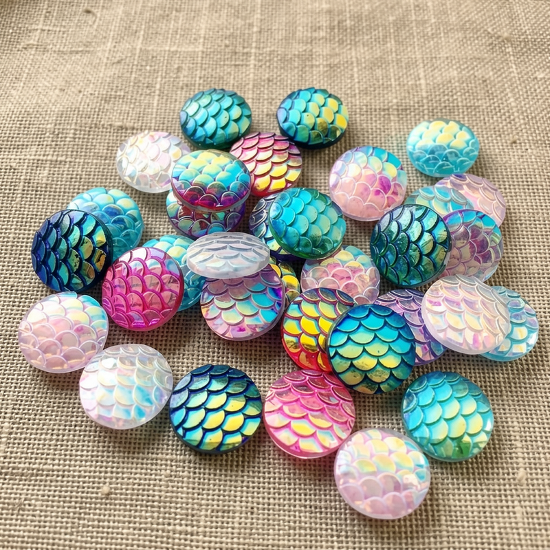80pcs 12mm Mermaid Fish Scale  - огляд і ціна Embellishment Glue Craft