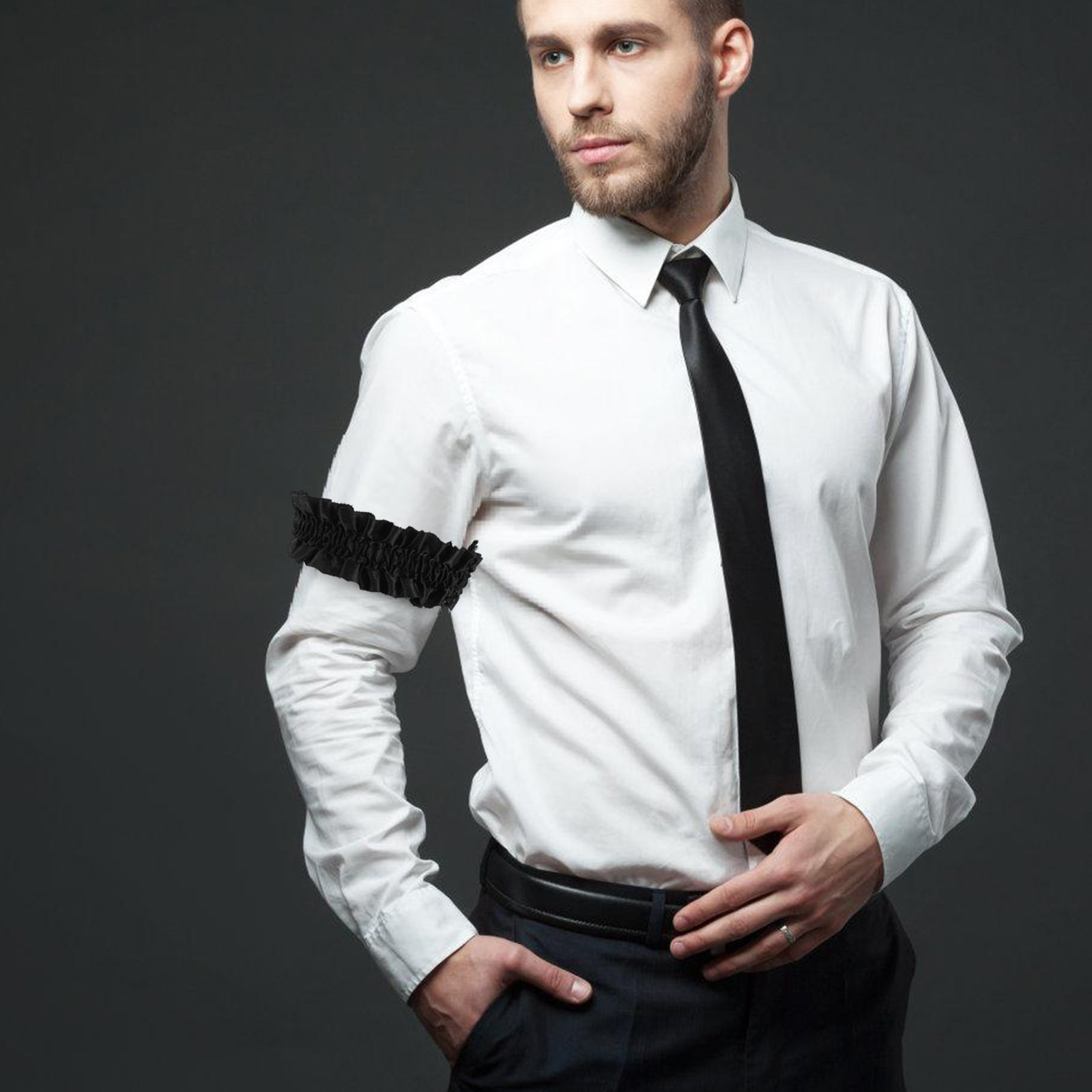 3Pairs Men's Satin Sleeve Gart - огляд і ціна Elastic Lace Trim