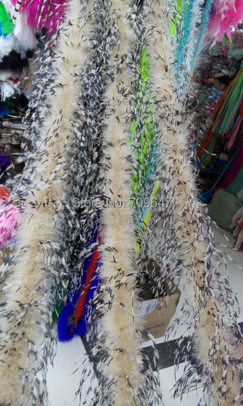 2Yards/lot Luxury Khaki&BLACK& - огляд і ціна Feather Trim Marabou