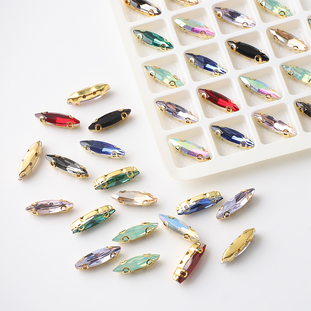 20Pcs 4x15mm Horse eye Crystal - огляд і ціна Sew On Rhinestone