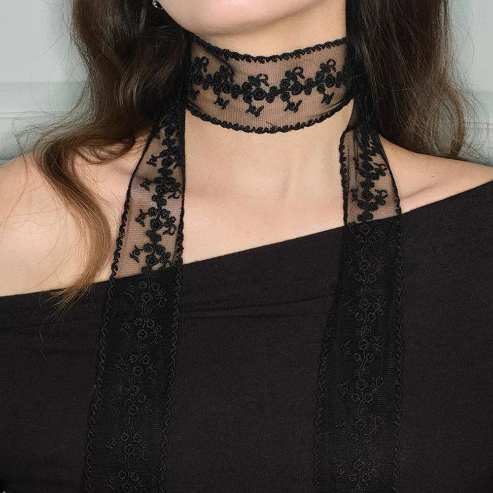 Elegant Lace Scarf Bow Necklac - огляд і ціна Lace Ribbon Trim