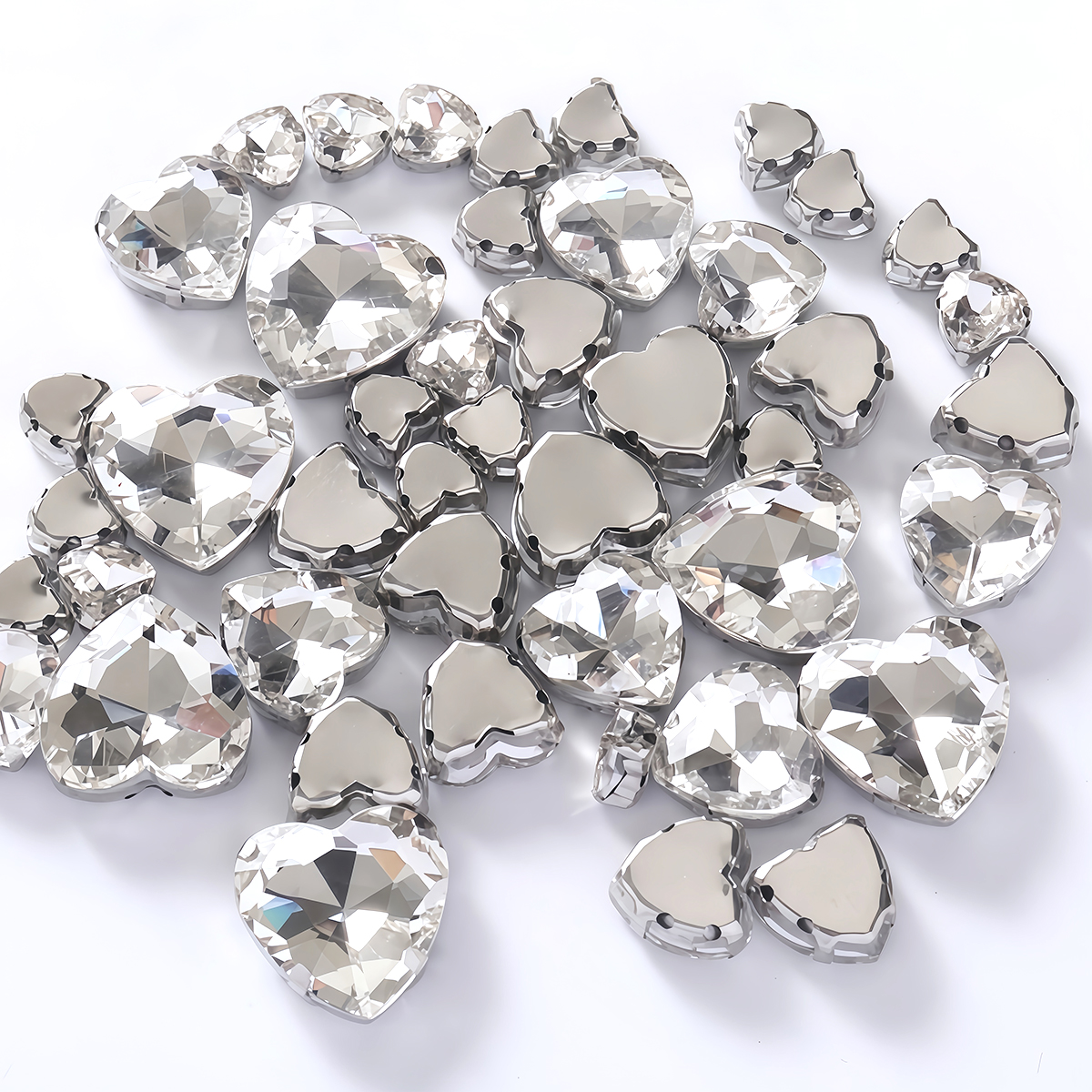 Heart Shape Glass Rhinestones  - огляд і ціна Sew On Rhinestone
