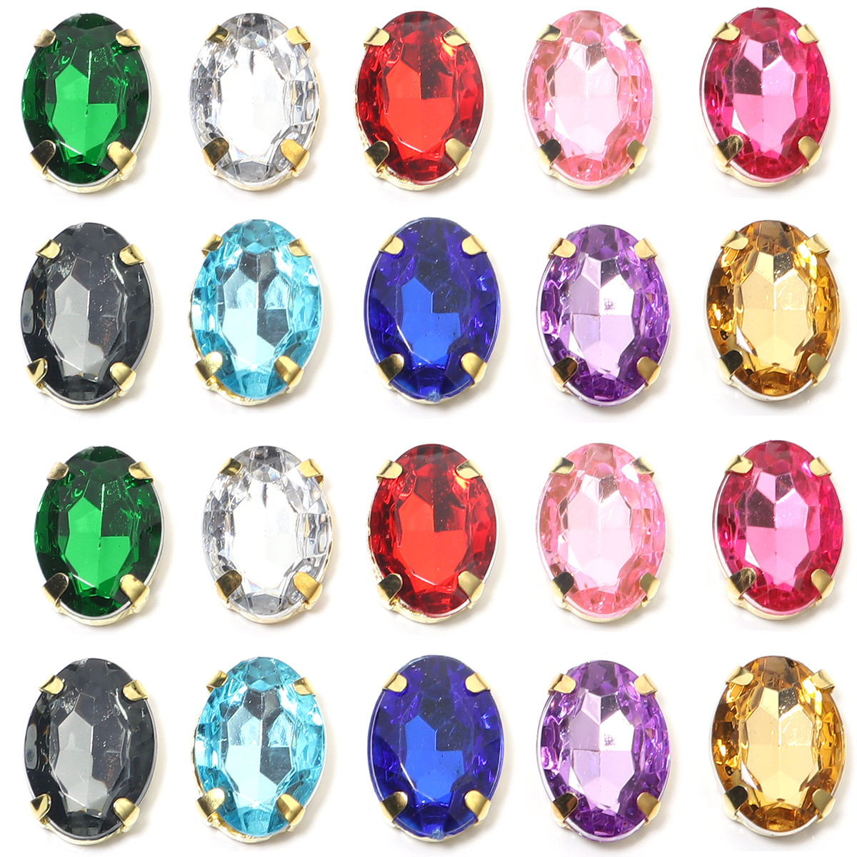 50pcs Gold Color Stainless Ste - огляд і ціна Sew On Rhinestone