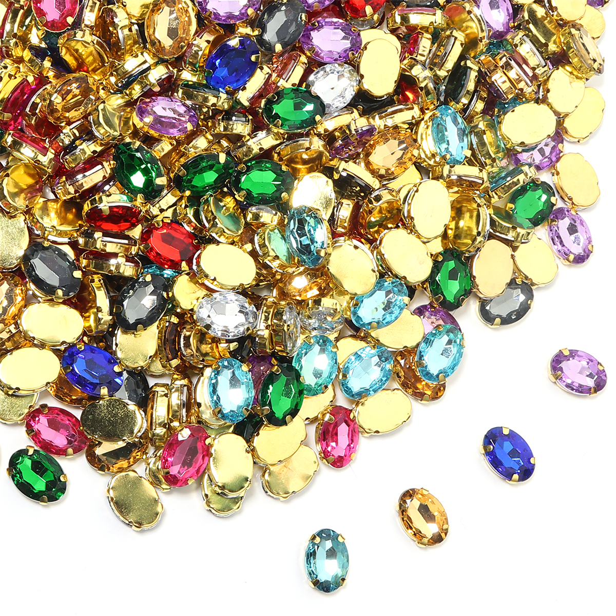 50pcs Gold Color Stainless Ste - огляд і ціна Sew On Rhinestone