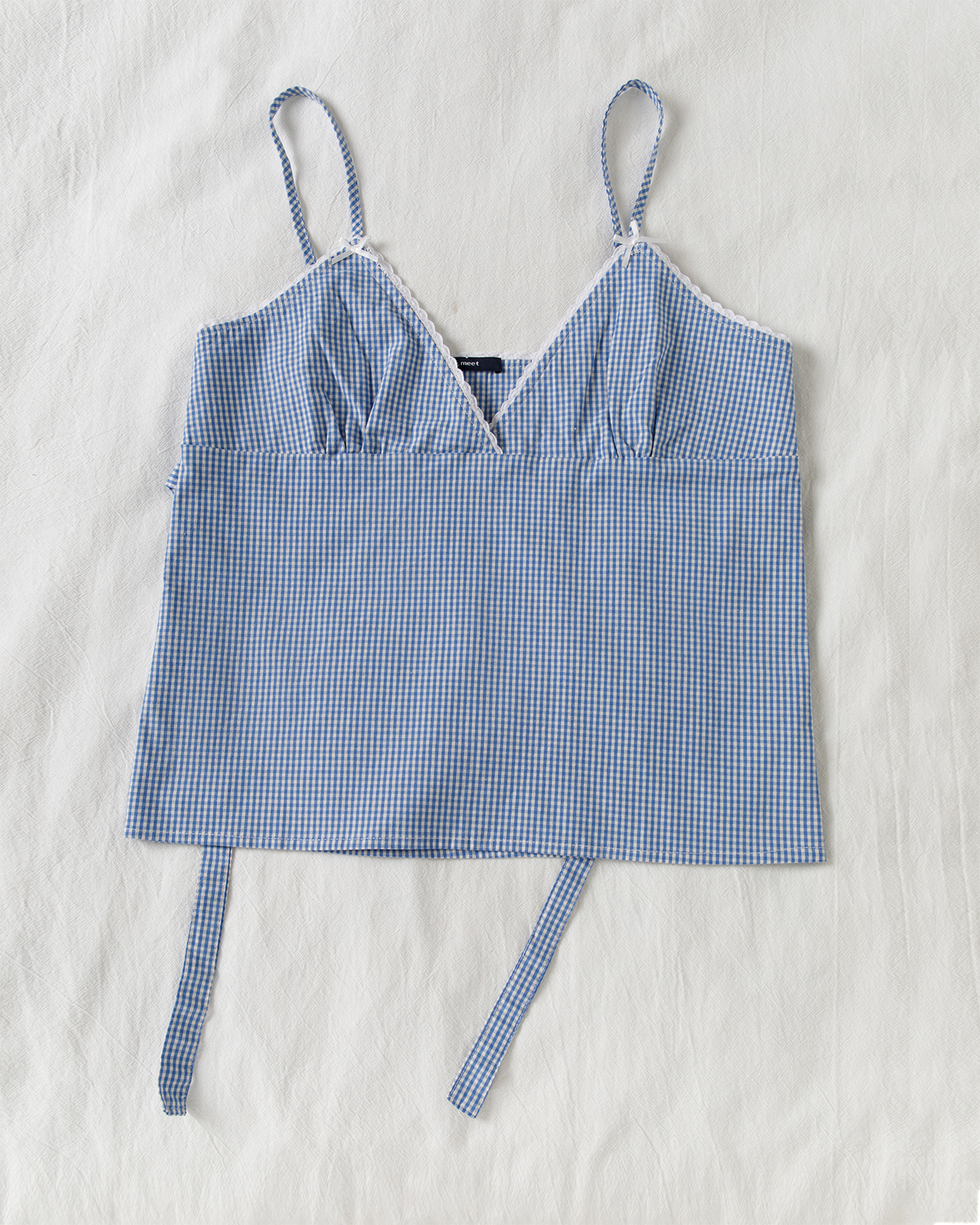 Blue Plaid Shorts 2 Piece Set  - огляд і ціна Elastic Lace Trim