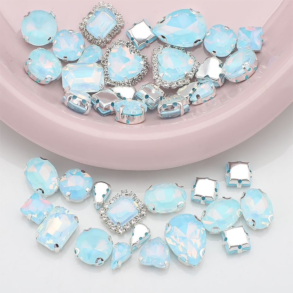 40pcs/bag Mix Shape Opal Glass - огляд і ціна Sew On Rhinestone