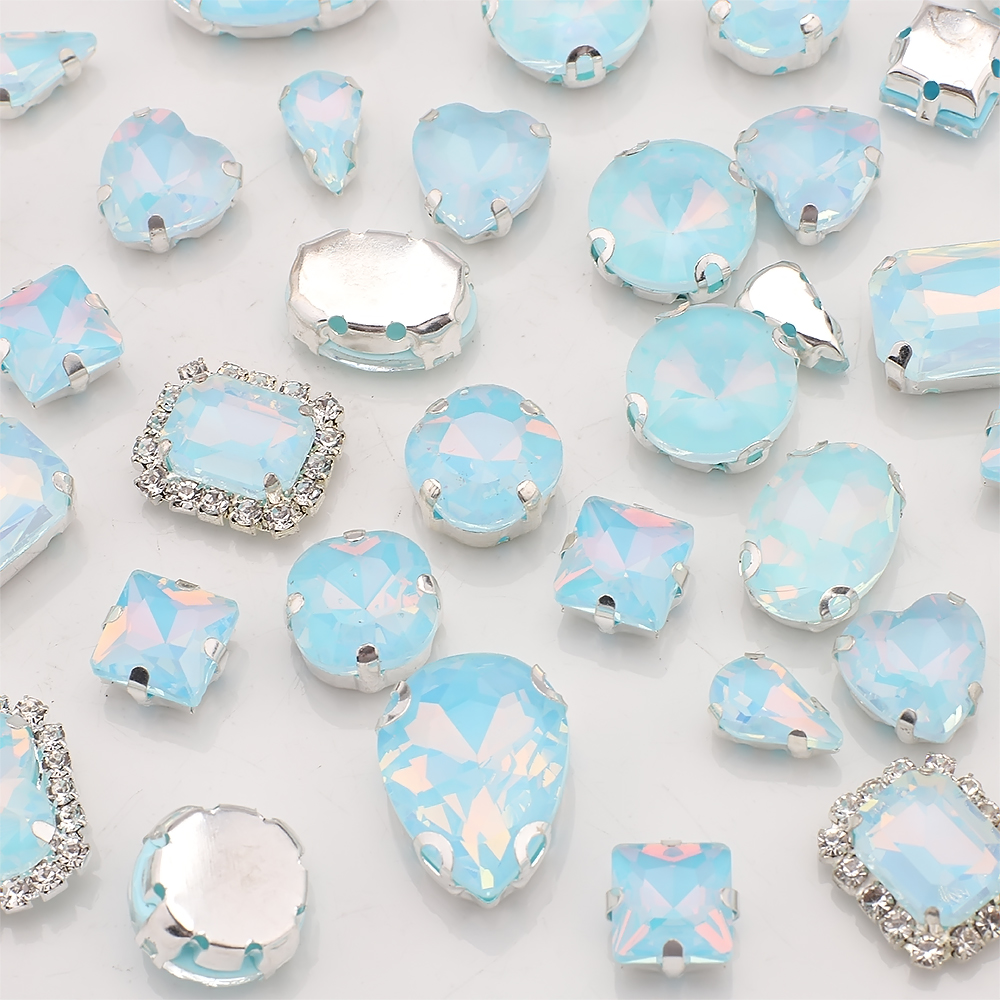 40pcs/bag Mix Shape Opal Glass - огляд і ціна Sew On Rhinestone