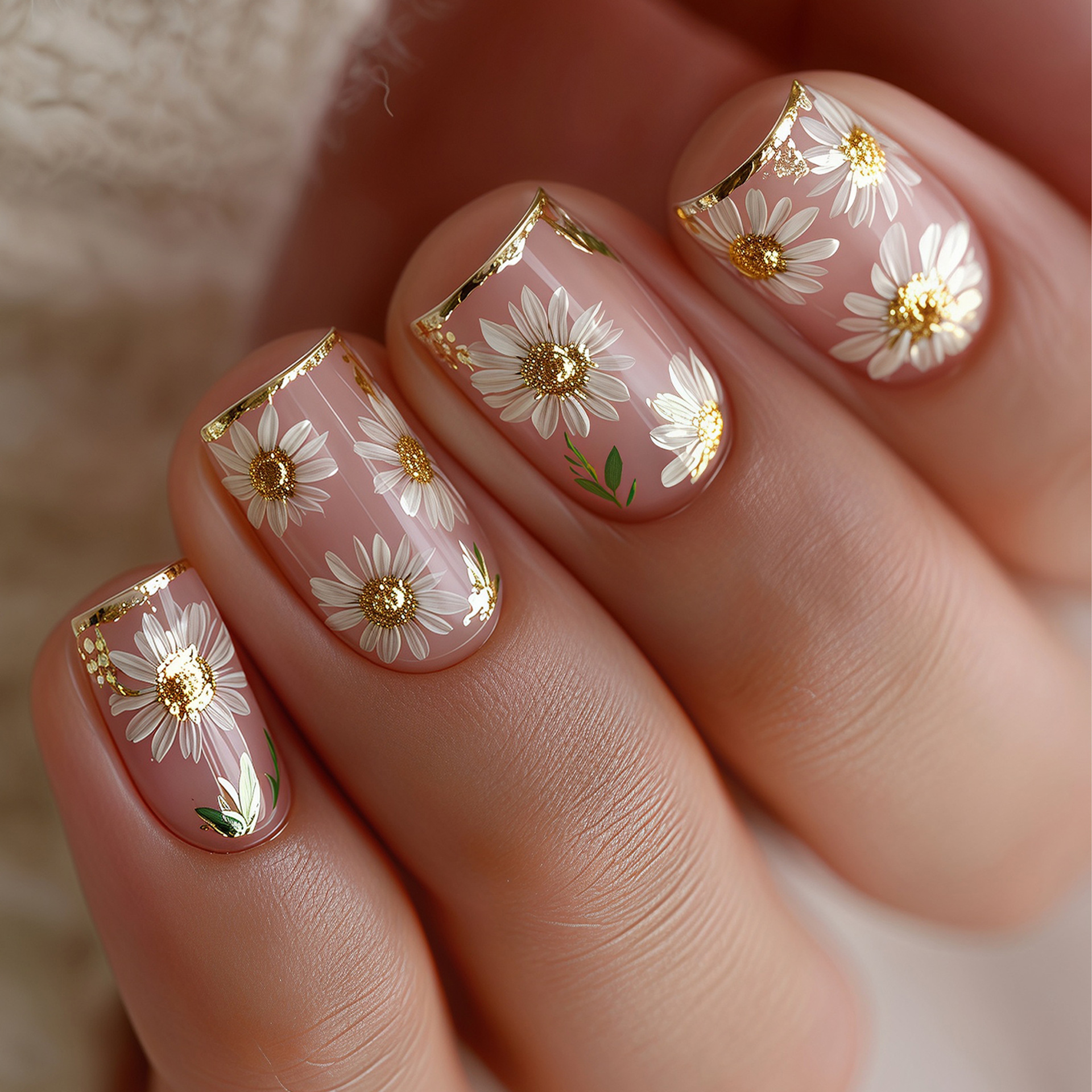 Short Square fake nails golden - огляд і ціна Embroidery Embellishments