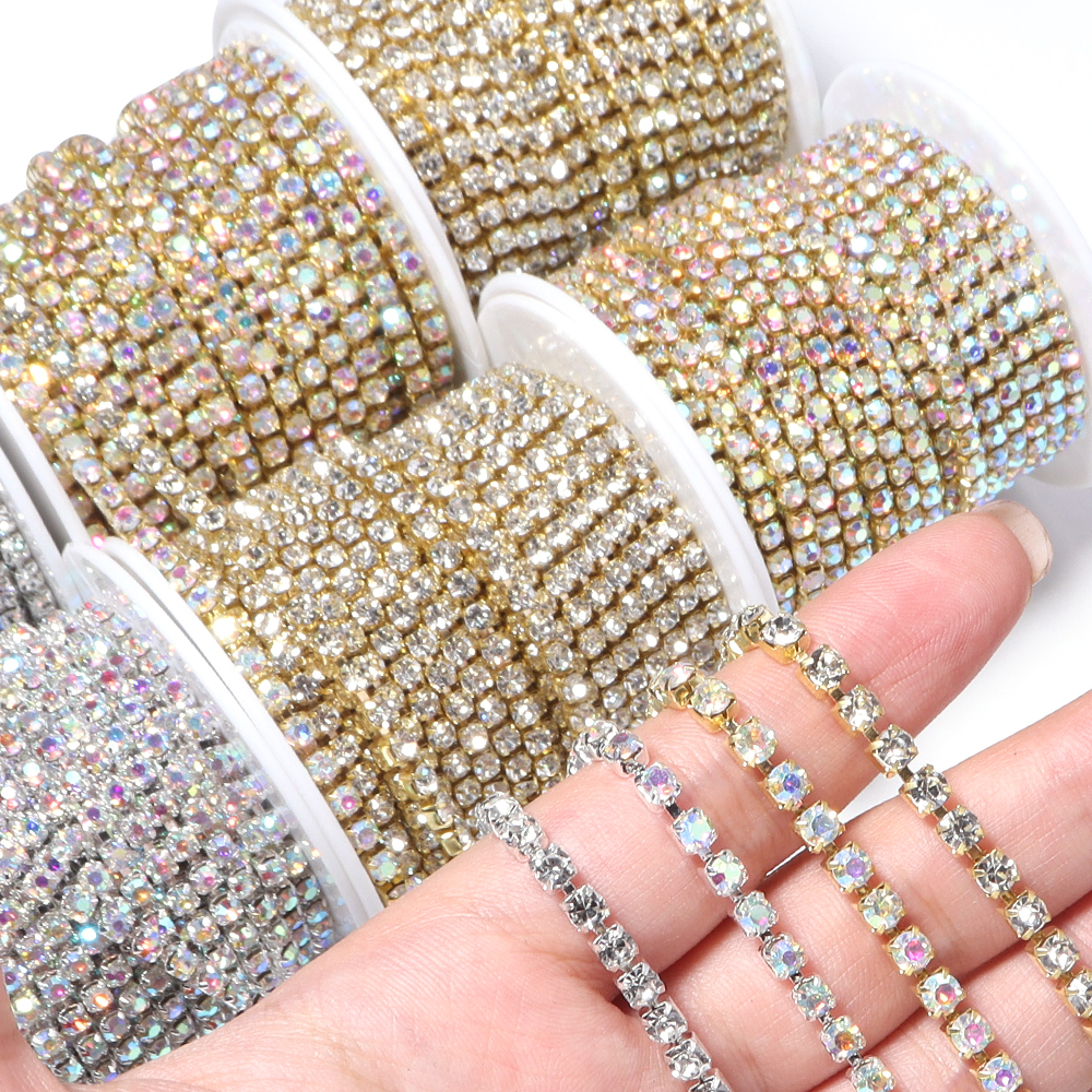 10Yards Glitter Rhinestone Cla - огляд і ціна Sew On Rhinestone
