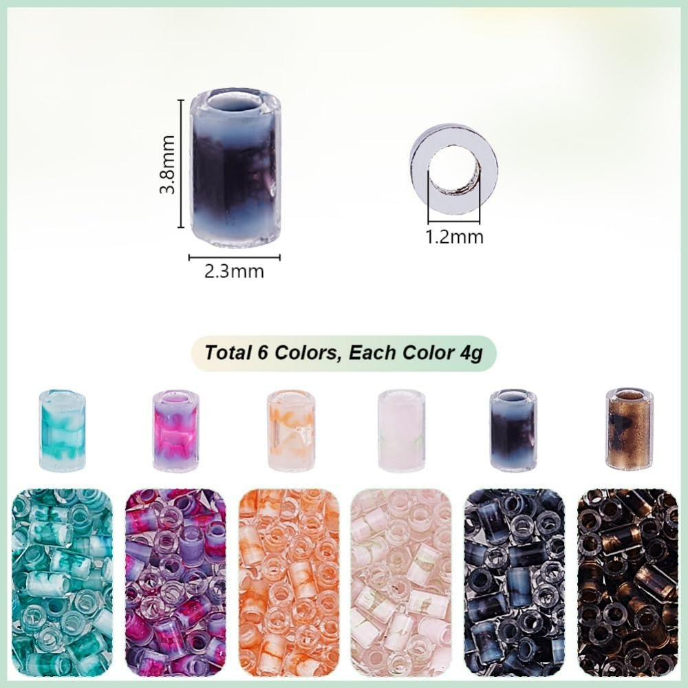 720pcs 6 Colors Tube Beads 24g - огляд і ціна Embroidery Craft