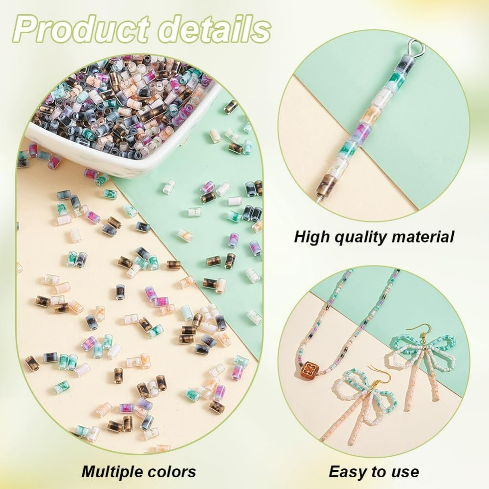 720pcs 6 Colors Tube Beads 24g - огляд і ціна Embroidery Craft