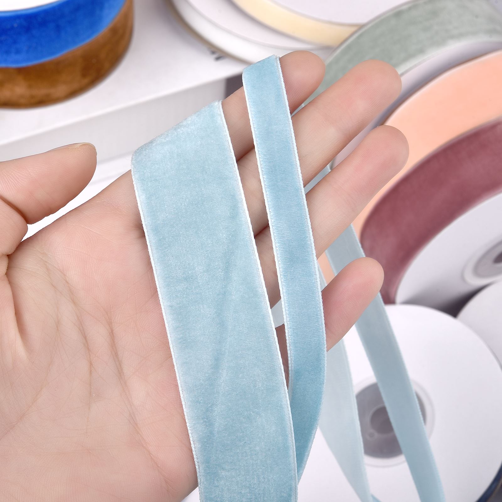10/25mm 5Yards Roll Single Fac - огляд і ціна Velvet Ribbon Roll