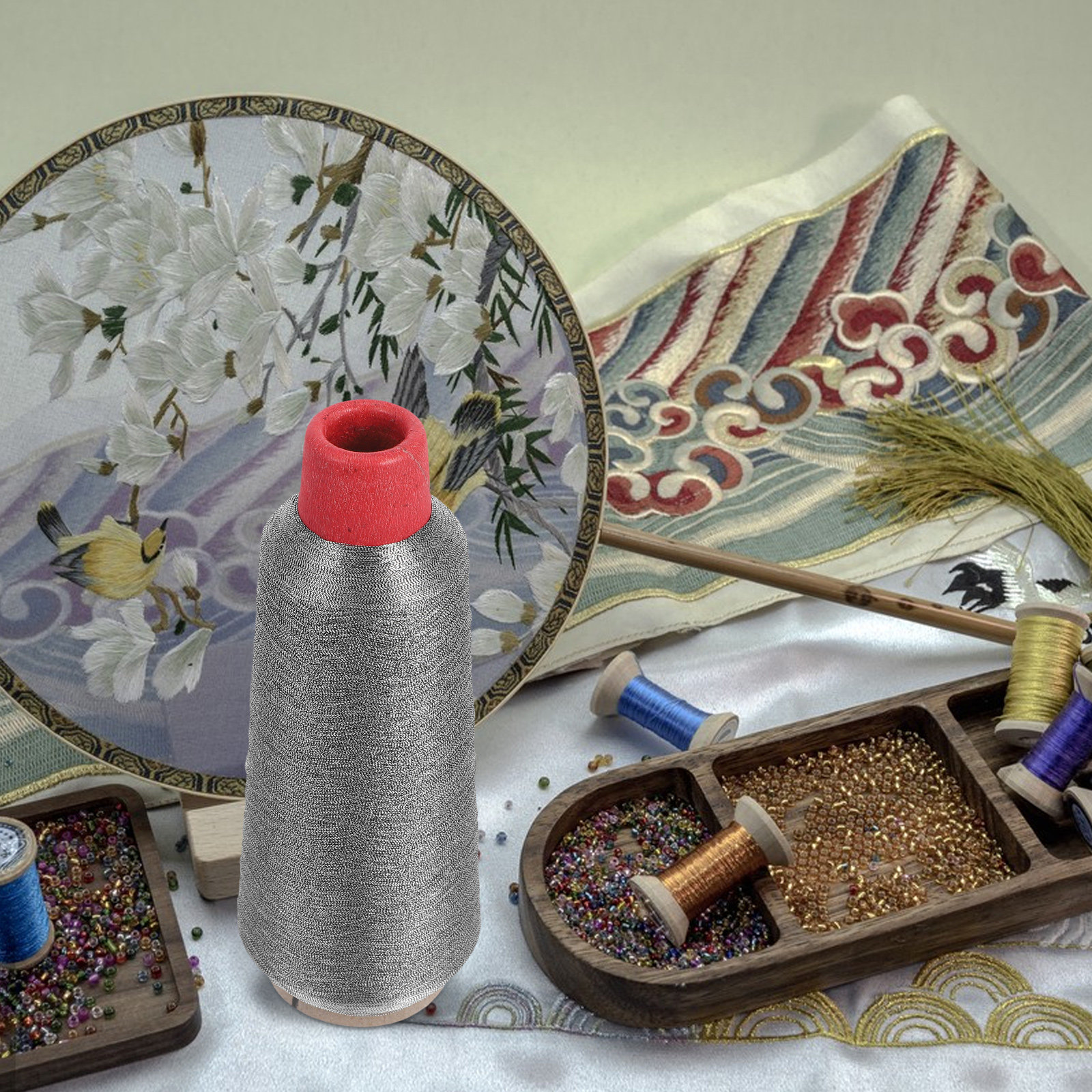 1 Roll Silver Embroidery Threa - огляд і ціна Embroidery Craft