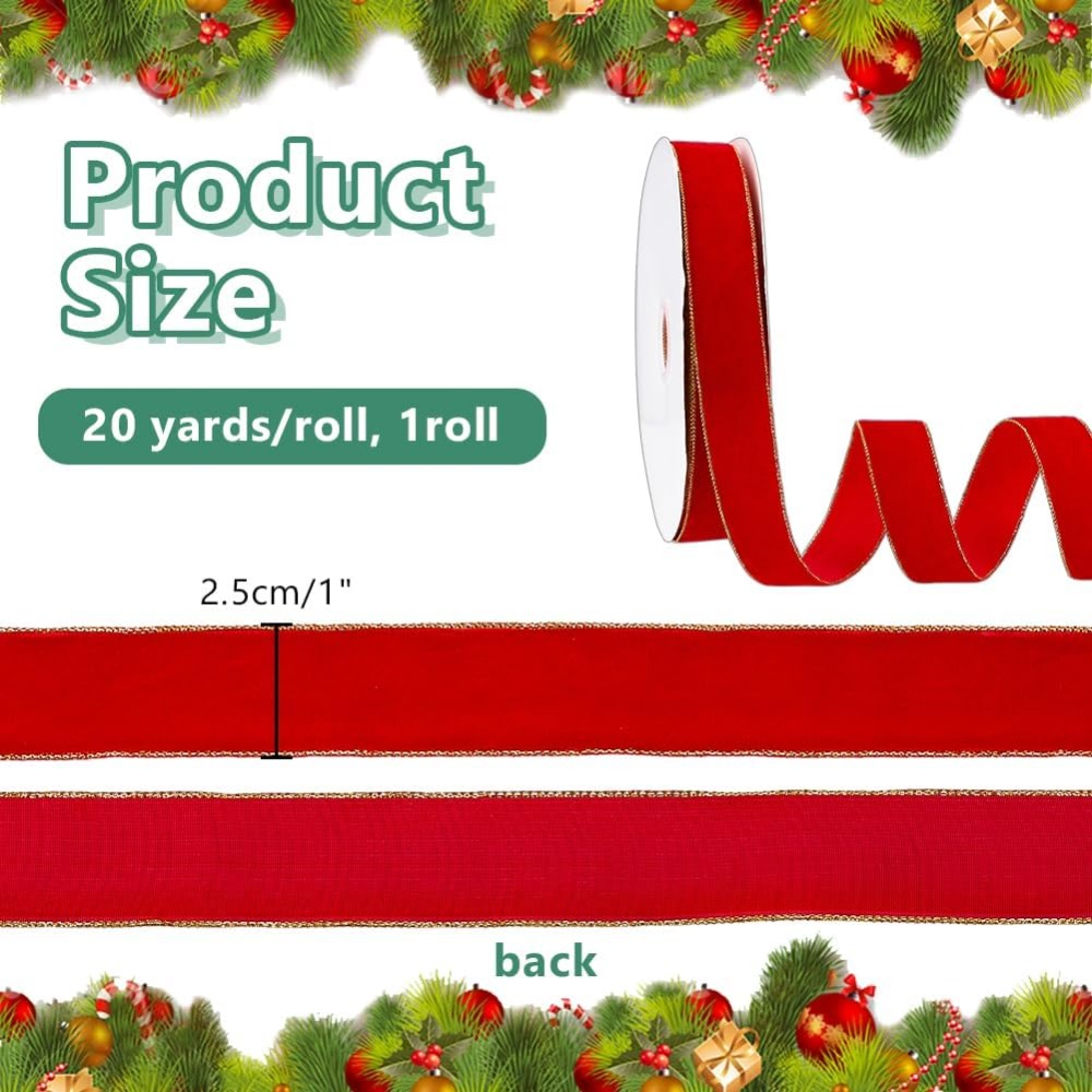 1 Roll 20 Yards Velvet Ribbons - огляд і ціна Velvet Ribbon Roll
