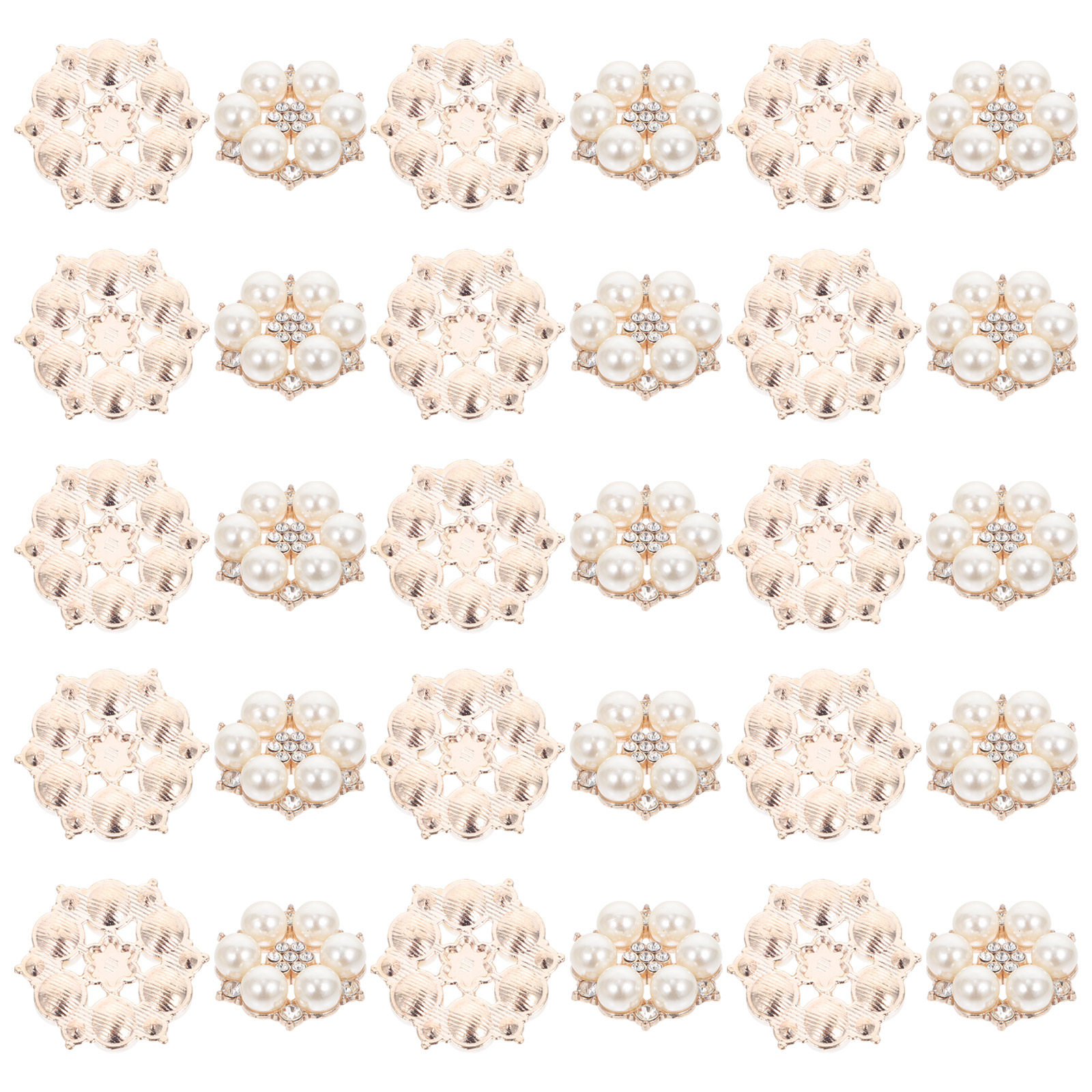 30Pcs Pearl Flower Buttons DIY - огляд і ціна Embellishment Crafts
