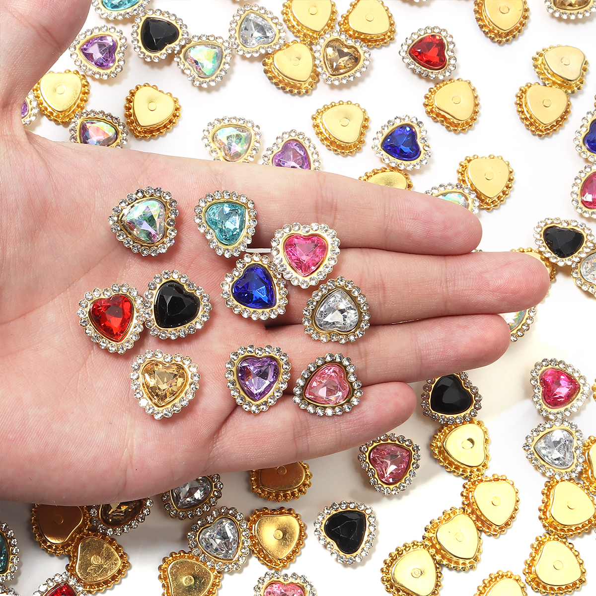 20Pcs Love Heart Acrylic Rhine - огляд і ціна Sew On Rhinestone